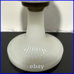 Aladdin White Kerosene Oil Lamp with Shade and Chimney Moonstone Quilt Design