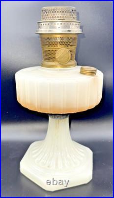 Aladdin White Moonstone Corinthian Oil Lamp Type B Burner No Globe