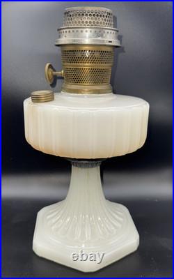 Aladdin White Moonstone Corinthian Oil Lamp Type B Burner No Globe