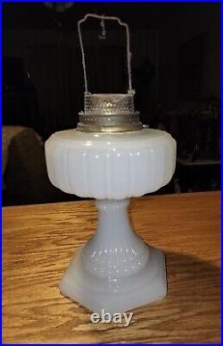 Aladdin White Moonstone Kerosene Oil Cathedral Lamp