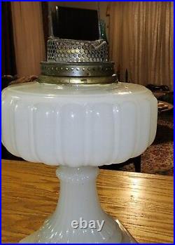 Aladdin White Moonstone Kerosene Oil Cathedral Lamp