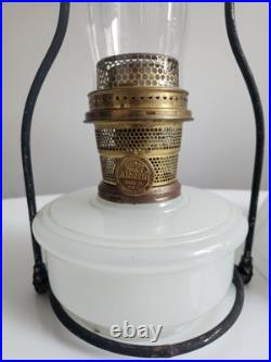 Aladdin White Moonstone Model B Hanging Oil Lamp With Original 716 Glass Shade
