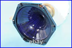 Aladdin White Over Black Foot Corinthian Kerosene Lamp Electrified