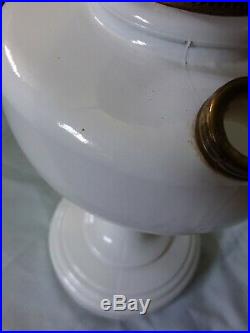 Aladdin White Simplicity Kerosene Oil Lamp Model B Burner WithDogwood Shade