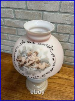 Aladdin White Venetian Glass Oil Lamp with Model B Burner & Shade