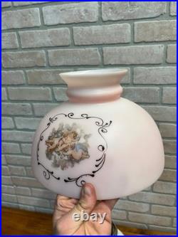 Aladdin White Venetian Glass Oil Lamp with Model B Burner & Shade