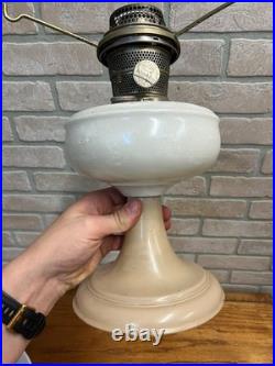 Aladdin White Venetian Glass Oil Lamp with Model B Burner & Shade