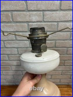 Aladdin White Venetian Glass Oil Lamp with Model B Burner & Shade