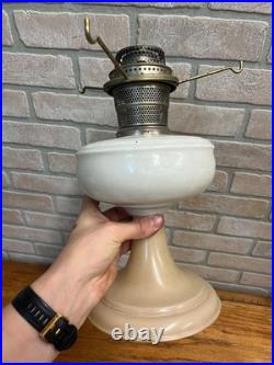 Aladdin White Venetian Glass Oil Lamp with Model B Burner & Shade