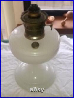 Aladdin White Venetian Oil Lamp Model 100 Nickle Model A Burner