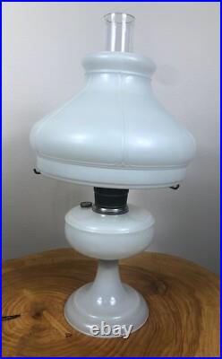 Aladdin White Venetian Oil Lamp Model 100 With Model B Burner And Shade 1932-193