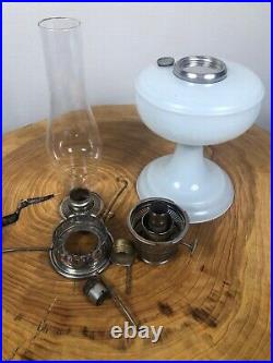 Aladdin White Venetian Oil Lamp Model 100 With Model B Burner And Shade 1932-193