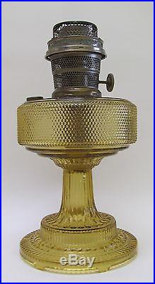 Aladdin Yellow Amber Colonial Pattern Oil Kerosene Lamp Nice
