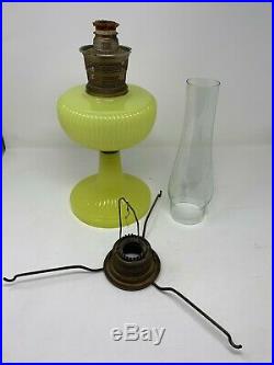 Aladdin Yellow Moonstone Vertique Vintage Oil Kerosene Lamp 1938 B-88 With Shade