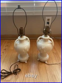 Aladdin alcaide electric lamps pink old as a pair