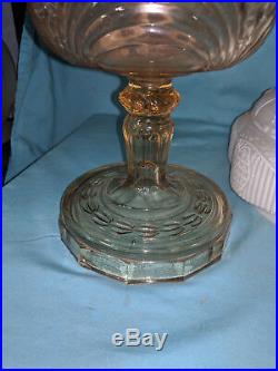 Aladdin kerosene oil lamp Nu-Type model B light amber glass ex. Shade