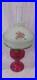 Aladdin lamp Ruby Red Lincoln Drape glass base With Red Roses glass shade