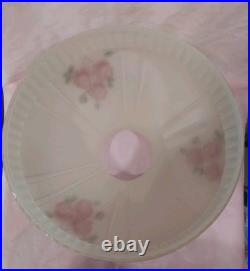 Aladdin lamp Ruby Red Lincoln Drape glass base With Red Roses glass shade