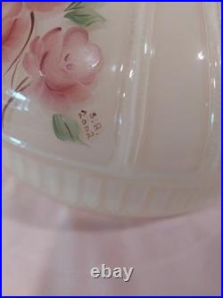 Aladdin lamp Ruby Red Lincoln Drape glass base With Red Roses glass shade