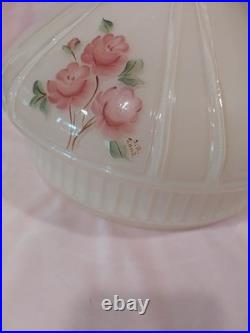 Aladdin lamp Ruby Red Lincoln Drape glass base With Red Roses glass shade
