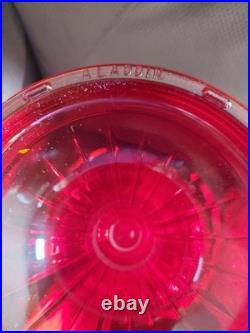 Aladdin lamp Ruby Red Lincoln Drape glass base With Red Roses glass shade