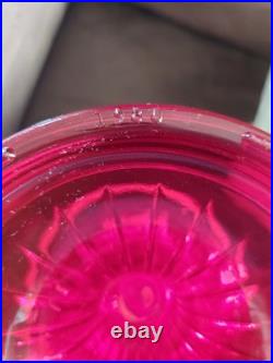 Aladdin lamp Ruby Red Lincoln Drape glass base With Red Roses glass shade