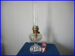 Aladdin mantel lamp antique used Crystal clear Washington drape & B brass burner