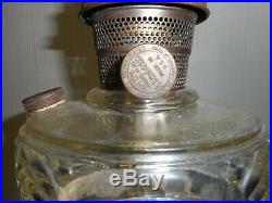 Aladdin mantel lamp antique used Crystal clear Washington drape & B brass burner
