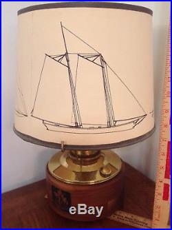 Aladdin model 23 sailboat nautical Brass Kerosene Oil Lamp Electric light vtg