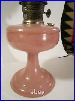 Aladdin oil Lamp 1933 Pink Rose Venetian Model A With Chimney