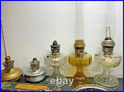 Aladdin oil/kerosene Lamp parts, 5 LAMPS TOTAL, BURNERS, SHADES, BRACKETS