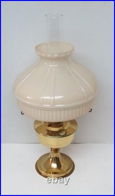 Aladdin oil lamp brass, milk glass shade, original parts, working condition
