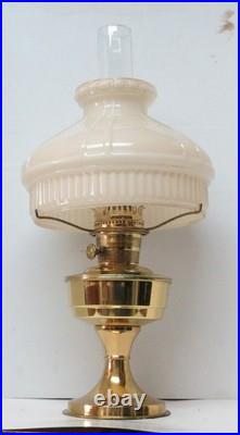 Aladdin oil lamp brass, milk glass shade, original parts, working condition