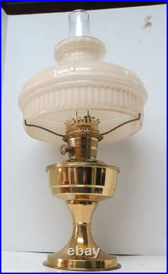 Aladdin oil lamp brass, milk glass shade, original parts, working condition