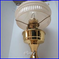 Aladdin oil lamp brass, milk glass shade, original parts, working condition