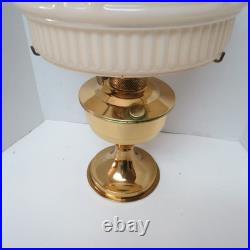 Aladdin oil lamp brass, milk glass shade, original parts, working condition