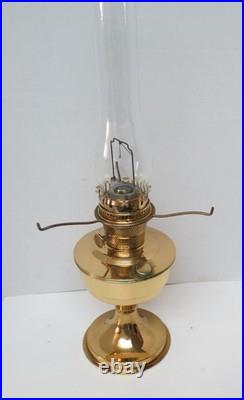 Aladdin oil lamp brass, milk glass shade, original parts, working condition