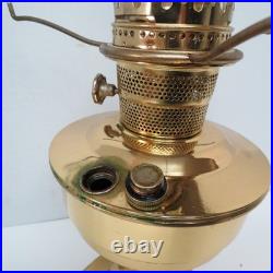Aladdin oil lamp brass, milk glass shade, original parts, working condition