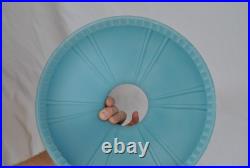 Aladdin oil lamp with 10 inch pale blue glass top piece