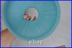 Aladdin oil lamp with 10 inch pale blue glass top piece