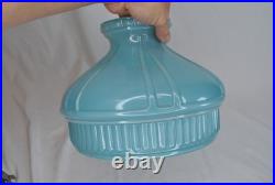 Aladdin oil lamp with 10 inch pale blue glass top piece