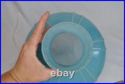 Aladdin oil lamp with 10 inch pale blue glass top piece