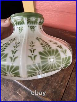 Aladdin or Coleman Type Stencilled Glass Shade Kerosene Oil Lamp for 10 Fitter