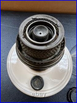 Aladdin peachy Alacite Glass Oil Table Hanging Lamp Nu-Type Model B Glows