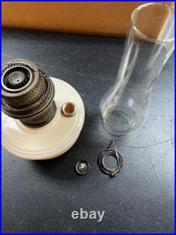 Aladdin peachy Alacite Glass Oil Table Hanging Lamp Nu-Type Model B Glows