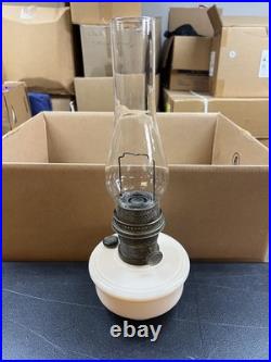 Aladdin peachy Alacite Glass Oil Table Hanging Lamp Nu-Type Model B Glows