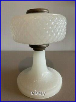 Aladdin white moonstone Diamond Quilt oil/kerosene lamp (B-85)