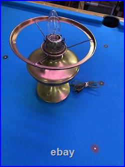 Alladin Lamp Light Rare Converted Kerosene Parlor Lamp Vintage Hurricane Glass