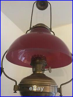 Amazing Aladdin oil kerosene hanging lamp #6 Ruby Red Shade Only