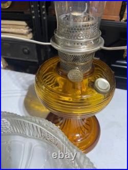 Amber Aladdin B-82 Beehive Oil Lamp Model B Burner No. 6 Gen